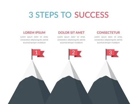 3 Steps to Success Stock Illustration