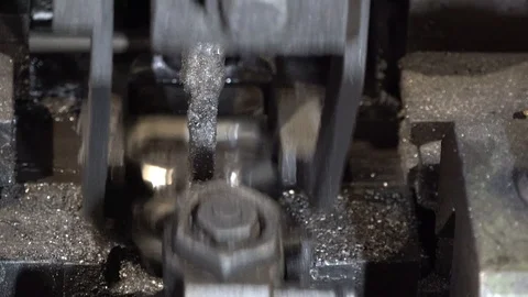 3-stroke machine operation for the production of steel chains Stock Footage 113209199