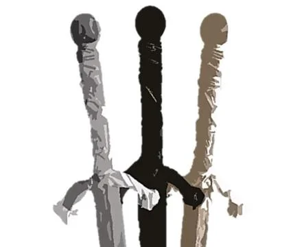3 swords Stockfoto's