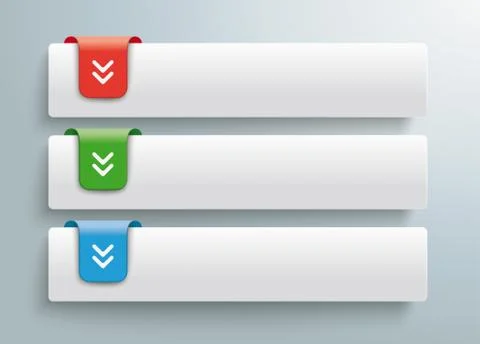 3 Tabs Colored Markers Infographic Stock Illustration