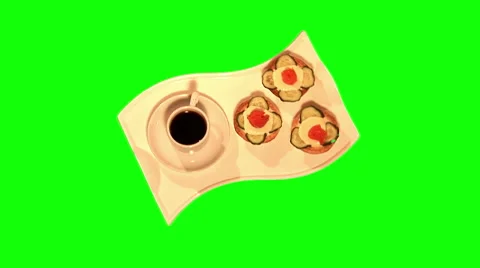 3 tartlets and coffee 02, top shot Stock Footage 46016529