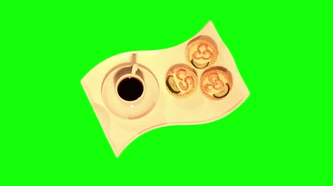 3 tartlets and cup of coffee 03, top shot Video stock 45960491