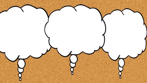 3 Trembling speech bubbles with cork texture background Vidéo 85905857