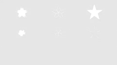 3 types of hand-drawn, stars moving in and out, with alpha channels 库存影片 344845615