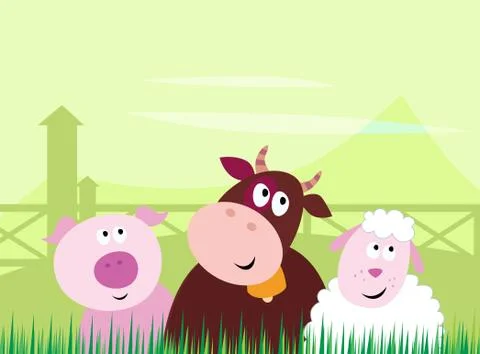 3 various Animals in Shop Stock Illustration