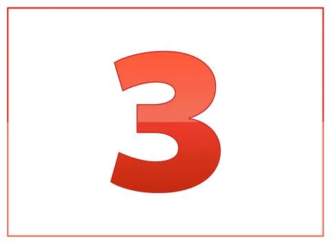 3 vector font, made of dark and light red colors. For number logo, brand labe Stock Illustration