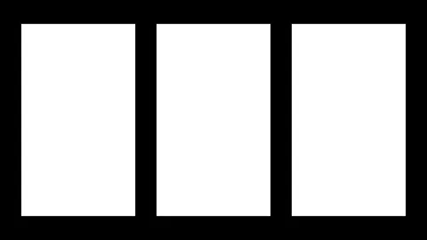 3 Vertical Split Screen rectangles Film Matte Overlay Animation. Stock-Footage 335494693