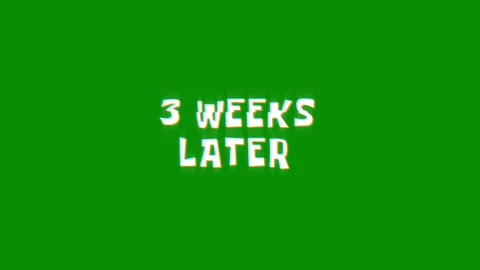 3 weeks later text glitching modern effect for movie word animation Stock Footage 313335445