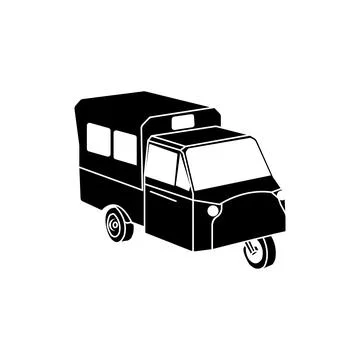 3 wheel motorized rickshaw icon Stock Illustration