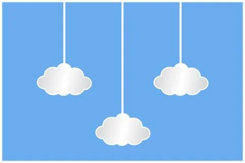 3 white clouds Illustration
