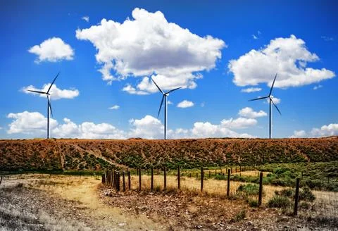 3 Wind Turbines Stock Photos