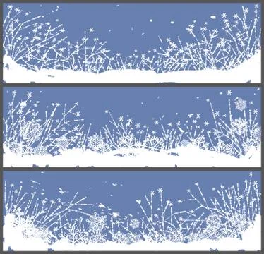 3 Winter banners Stock Illustration