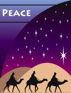 3 Wise Men Card Stock Illustration