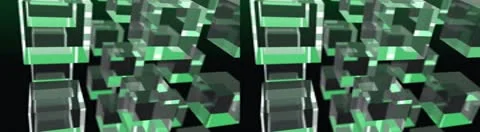 3 x 3 Cube Matrix, Stereo 3D HD 库存影片 8861209