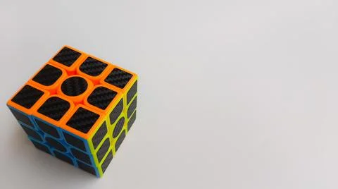 The 3 X 3 rubic cube  with white background Stock Photos