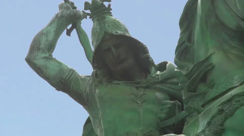 3 x angles of a statue of St George - all tracking Stock Footage 40105430