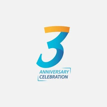 3 Year Anniversary Celebration Vector Template Design Illustration Stock Illustration