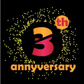 3 Year Anniversary Vector Template Design Illustration - Vector Stock Illustration