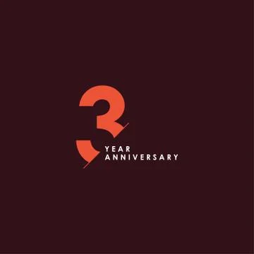 3 Years Anniversary Vector Template Design Illustration Stock Illustration