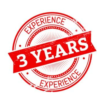 3 years experience round stamp 스톡 일러스트