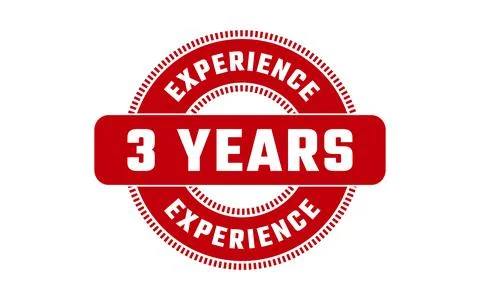 3 Years Experience Rubber Stamp Stock Illustration