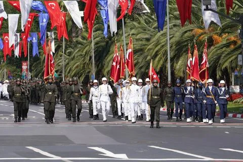 30 August Turkish Victory Day March in Istanbul, Turkiye Stock Photos