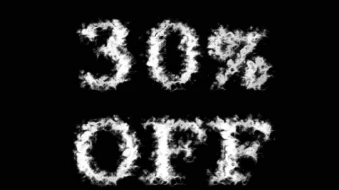30% Off cloud text effect black isolated background Stock Footage 139606362