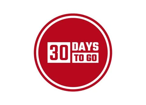 30 days to go red banner design vector illustration Stockillustratie