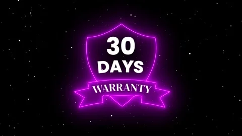 30 Days quality assurance guarantee sign neon animation Stock Footage 327438686