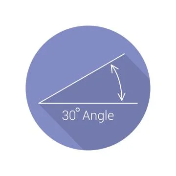 30 degree angle flat icon, isolated icon with angle symbol and text Stockillustratie