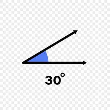 30 degree angle icon. Geometric symbol. Vector illustration Ilustración de archivo
