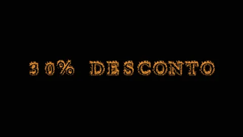 30% desconto fire text effect black background Stock Footage 136566093