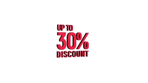 Up to 30% discount 3D text looped animation word on super discount offer Stock Footage 313665692