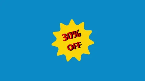 Up to 30% discount on a blue background. Suitable for marketing promotions,.. Stock Footage 306753242