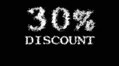 30% discount cloud text effect black isolated background 스톡 동영상 139665979