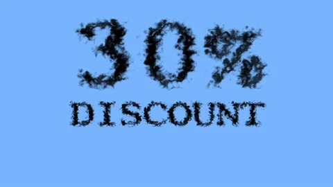 30% discount smoke text effect sky isolated background Stock Footage 139627959