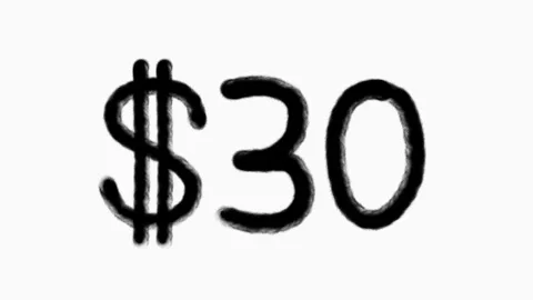 30 Dollar Hand Drawn Animation For Finance Currency Money Business Concept Stock Footage 304875225