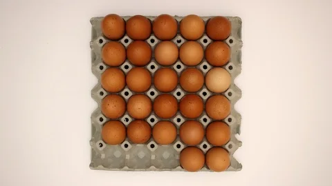 30 Eggs in a box - Stop Motion Animation Stock Footage 103549860