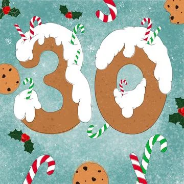 30 gingerbread figure  for postcards Stock Illustration