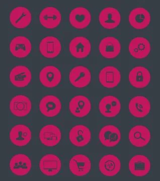 30 icons for web and apps development, vector illustration Stock Illustration