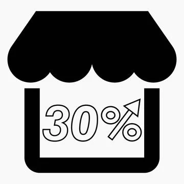 30% increase in store sales. Stock Illustration