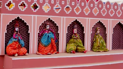 30 Jan 2024-Tableau showcasing Rajasthan with traditional puppets at Bharat Parv Stock Footage 263184020