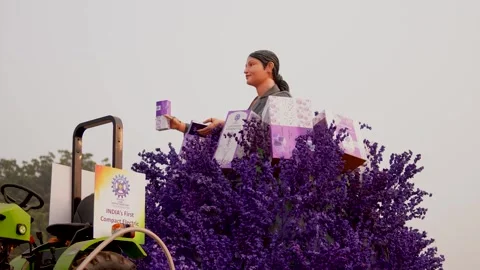 30 January 2024-Tableau Showcasing Purple Revolution in Bharat Parv Parade,Delhi Stock Footage 263183211