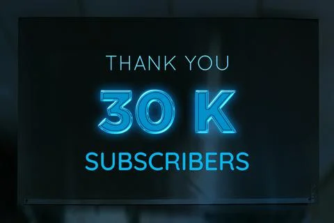 30 k subscribers celebration greeting banner with LED sign Design Stock Illustration