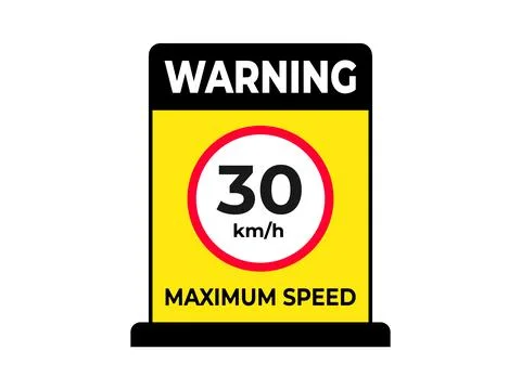 30 km per hour maximum speed limit traffic sign illustration Stock Illustration