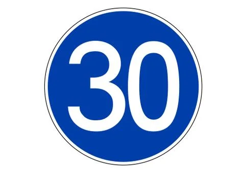 30 km minimum speed limit Stock Illustration