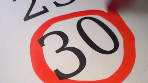 30 - Marking the date in the calendar with a red marker. The thirtieth day Stock Footage 146255226