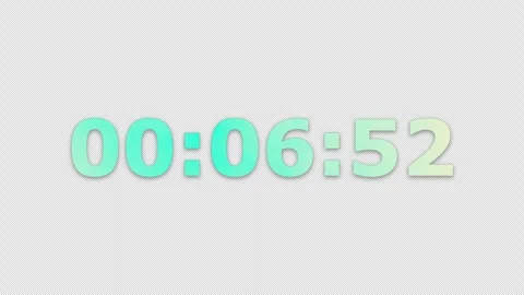 30 minute countdown timer animation on a transparent background. Video stock 347176299
