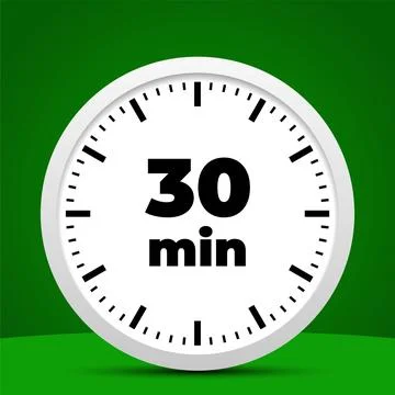 30 minute time clock countdown number icon design Stock Illustration