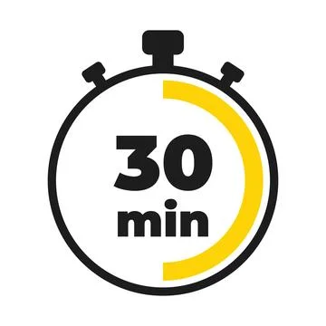 30 minute time clock countdown number icon design Stock Illustration